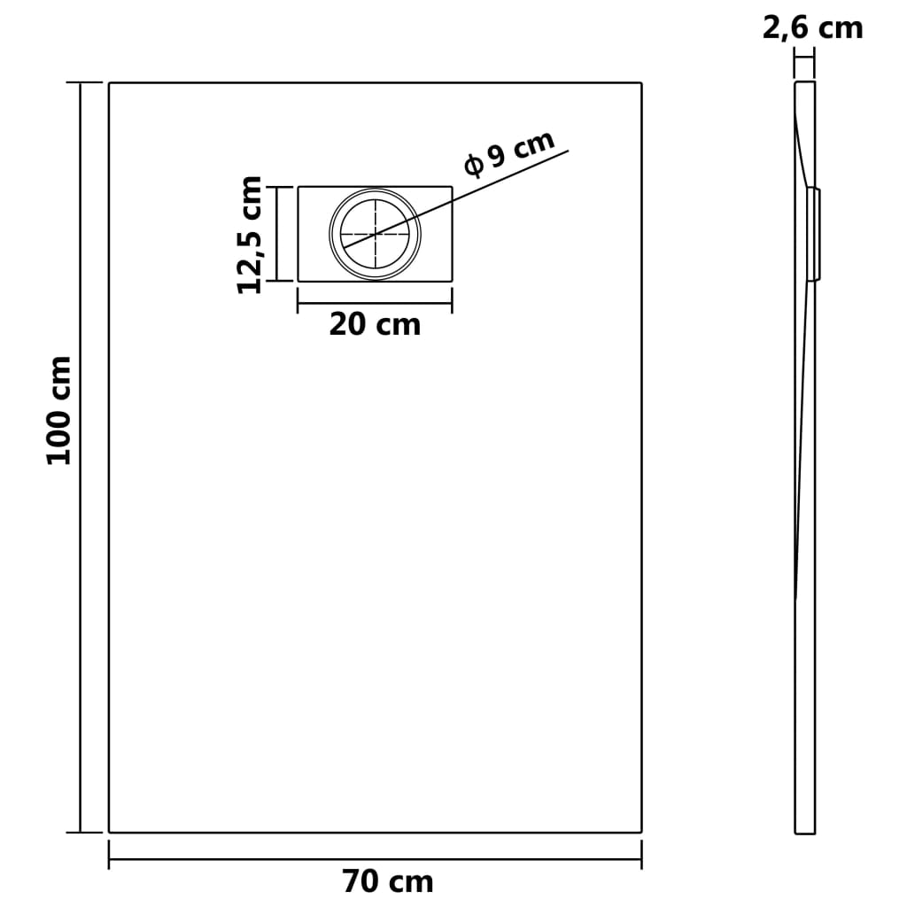 Douchebak 100x70 cm SMC wit is nu te koop bij PeponiXL, paradijselijk wonen!