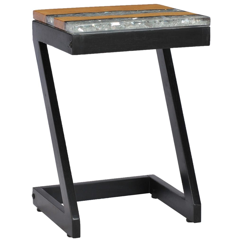 Salontafel 30x30x50 cm massief teakhout en polyresin is nu te koop bij PeponiXL, paradijselijk wonen!