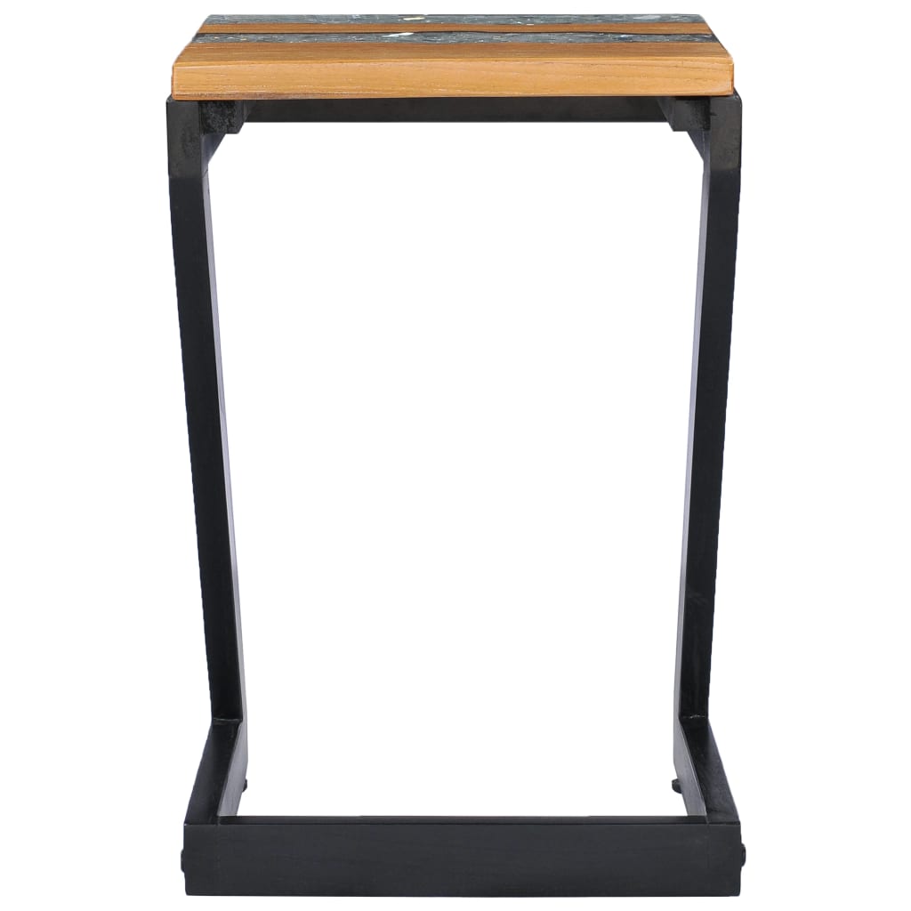 Salontafel 30x30x50 cm massief teakhout en polyresin is nu te koop bij PeponiXL, paradijselijk wonen!