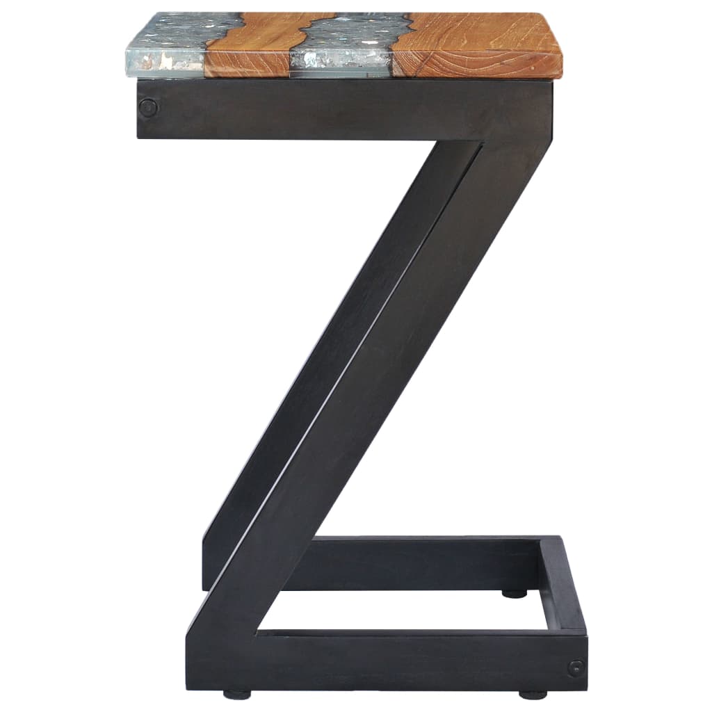 Salontafel 30x30x50 cm massief teakhout en polyresin is nu te koop bij PeponiXL, paradijselijk wonen!