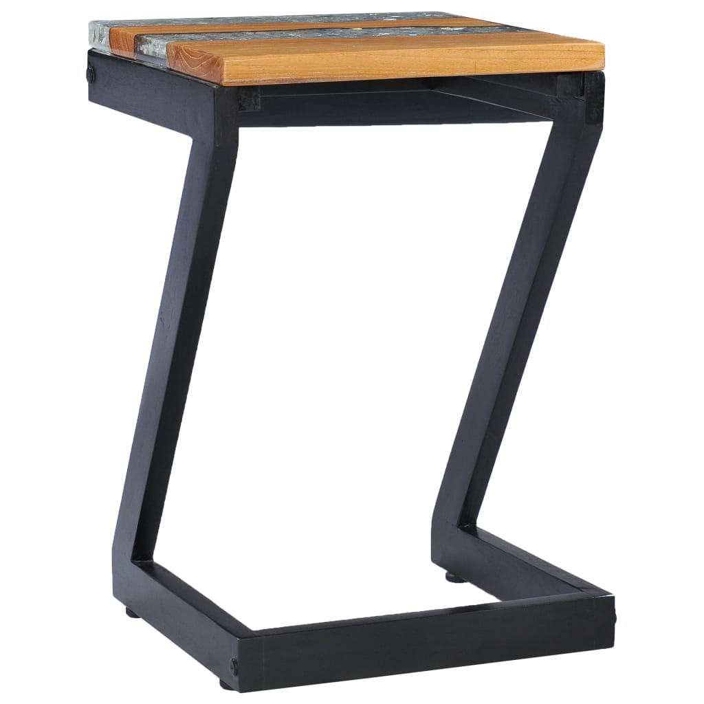 Salontafel 30x30x50 cm massief teakhout en polyresin is nu te koop bij PeponiXL, paradijselijk wonen!