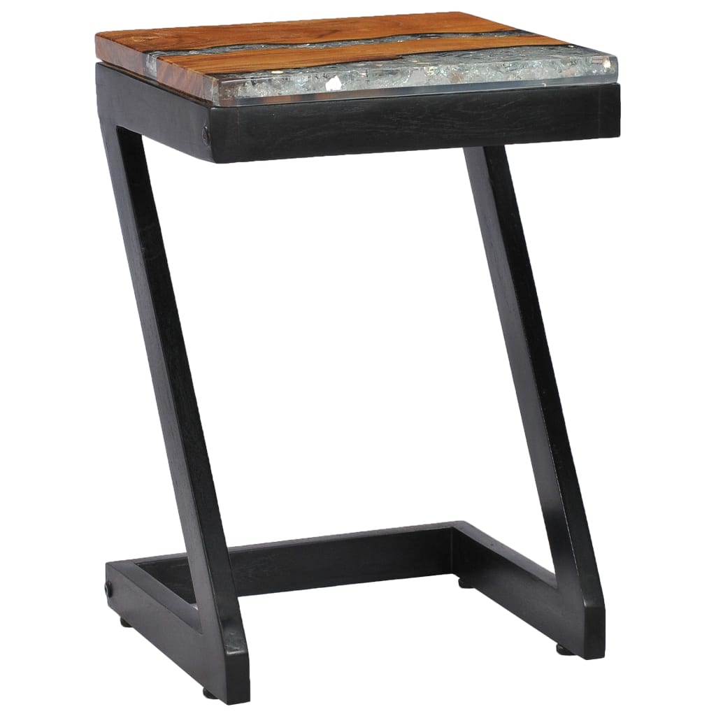 Salontafel 30x30x50 cm massief teakhout en polyresin is nu te koop bij PeponiXL, paradijselijk wonen!