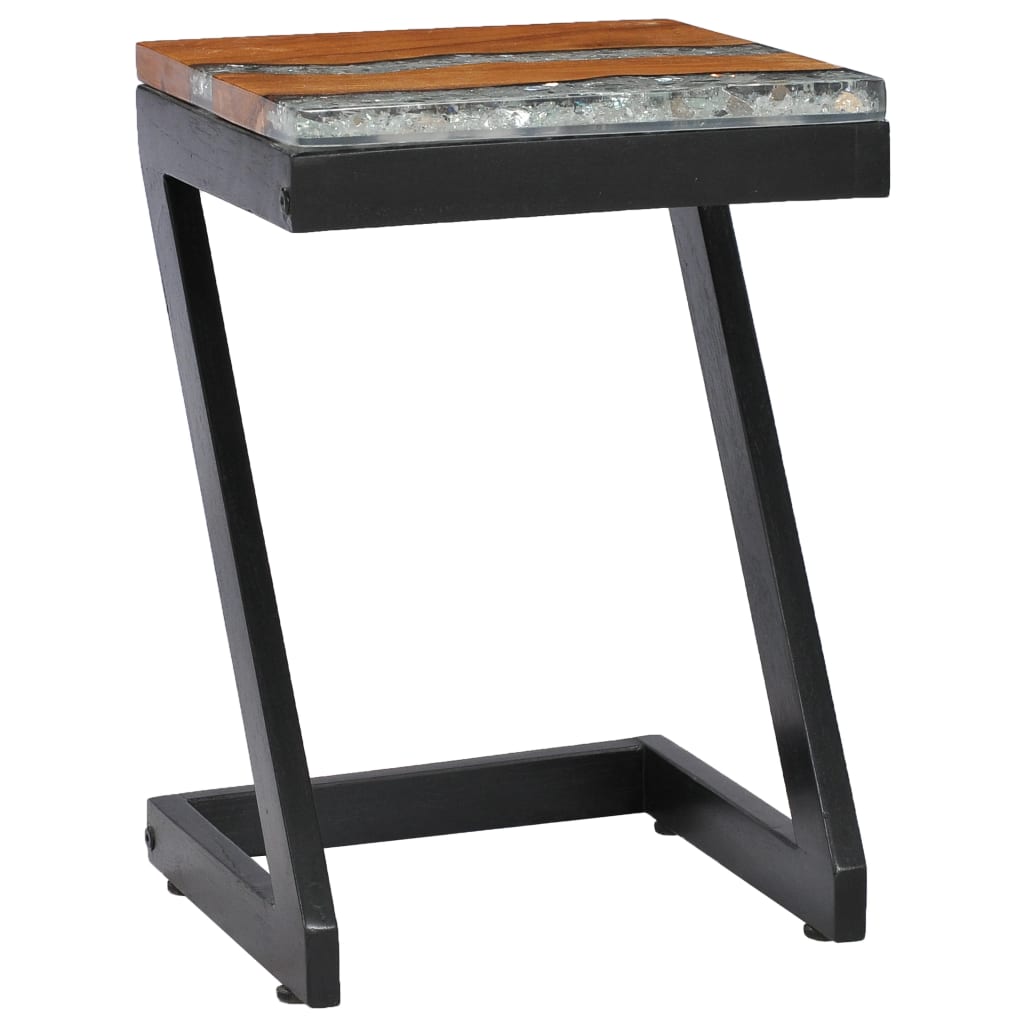 Salontafel 30x30x50 cm massief teakhout en polyresin is nu te koop bij PeponiXL, paradijselijk wonen!