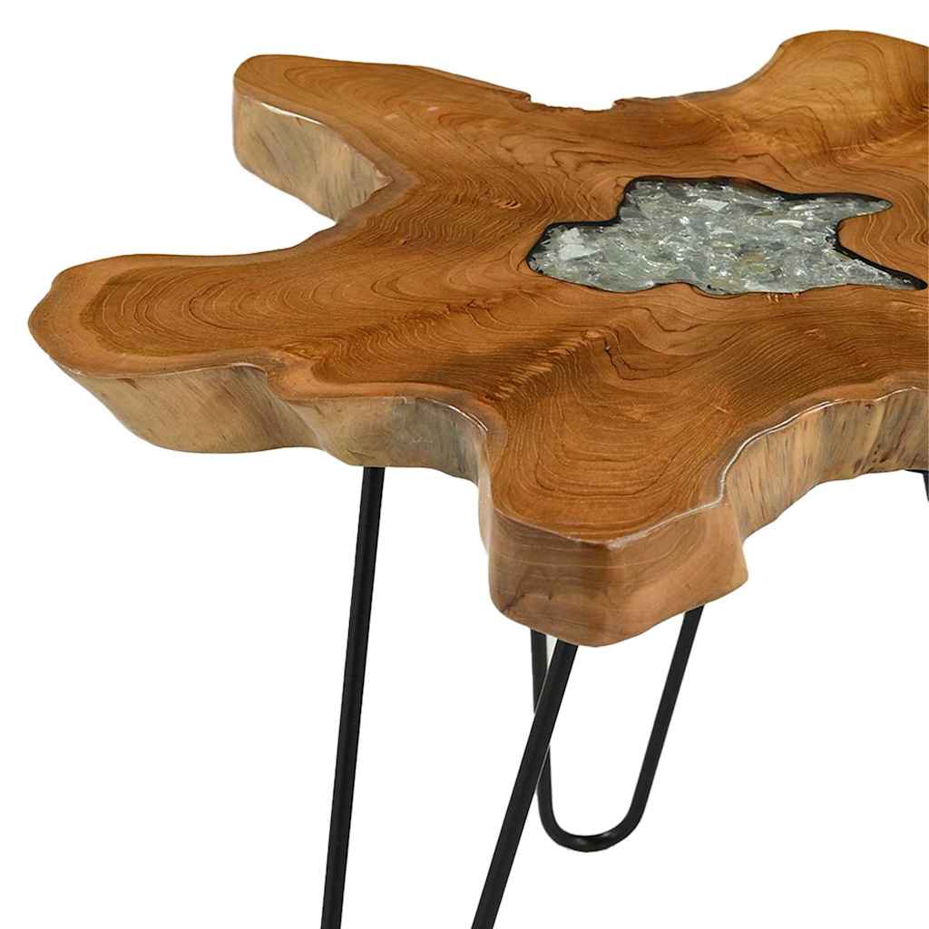 Salontafel 70x45 cm massief teakhout en polyresin is nu te koop bij PeponiXL, paradijselijk wonen!