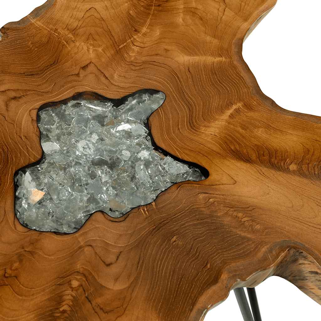 Salontafel 70x45 cm massief teakhout en polyresin is nu te koop bij PeponiXL, paradijselijk wonen!