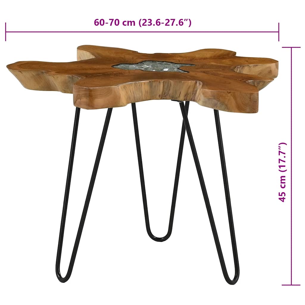 Salontafel 70x45 cm massief teakhout en polyresin is nu te koop bij PeponiXL, paradijselijk wonen!