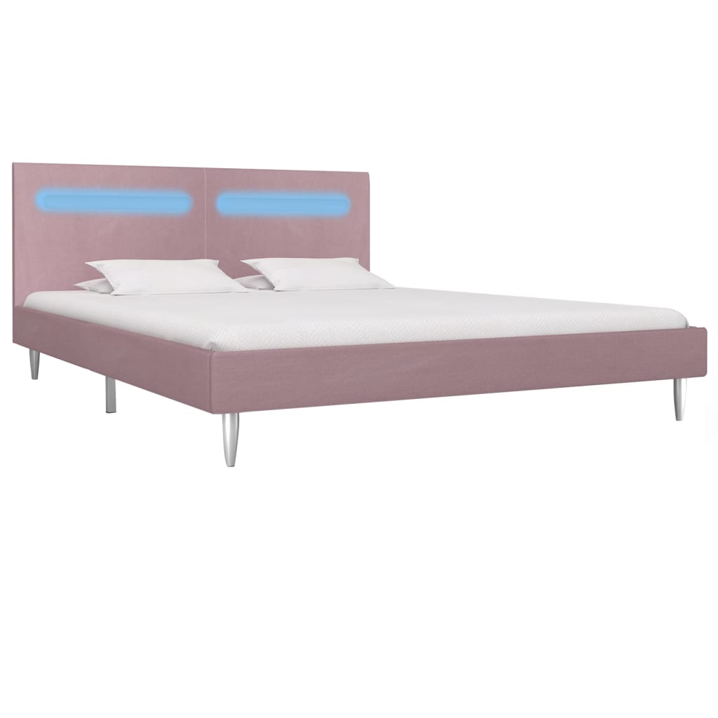 Bedframe met LED stof roze 180x200 cm is nu te koop bij PeponiXL, paradijselijk wonen!