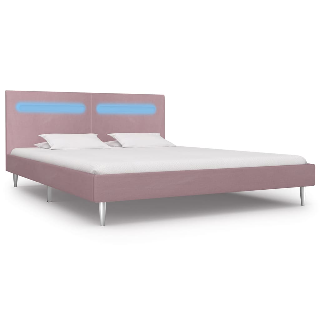 Bedframe met LED stof roze 180x200 cm is nu te koop bij PeponiXL, paradijselijk wonen!