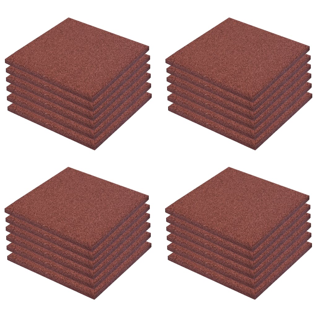 Valtegels 24 st 50x50x3 cm rubber rood is nu te koop bij PeponiXL, paradijselijk wonen!