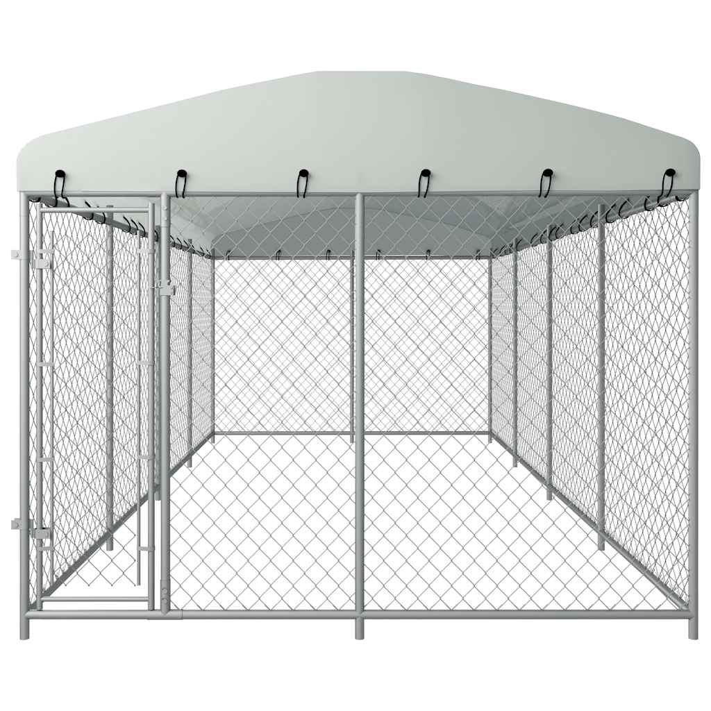 Hondenkennel voor buiten met dak 7,6x3,8x2,3 m is nu te koop bij PeponiXL, paradijselijk wonen!
