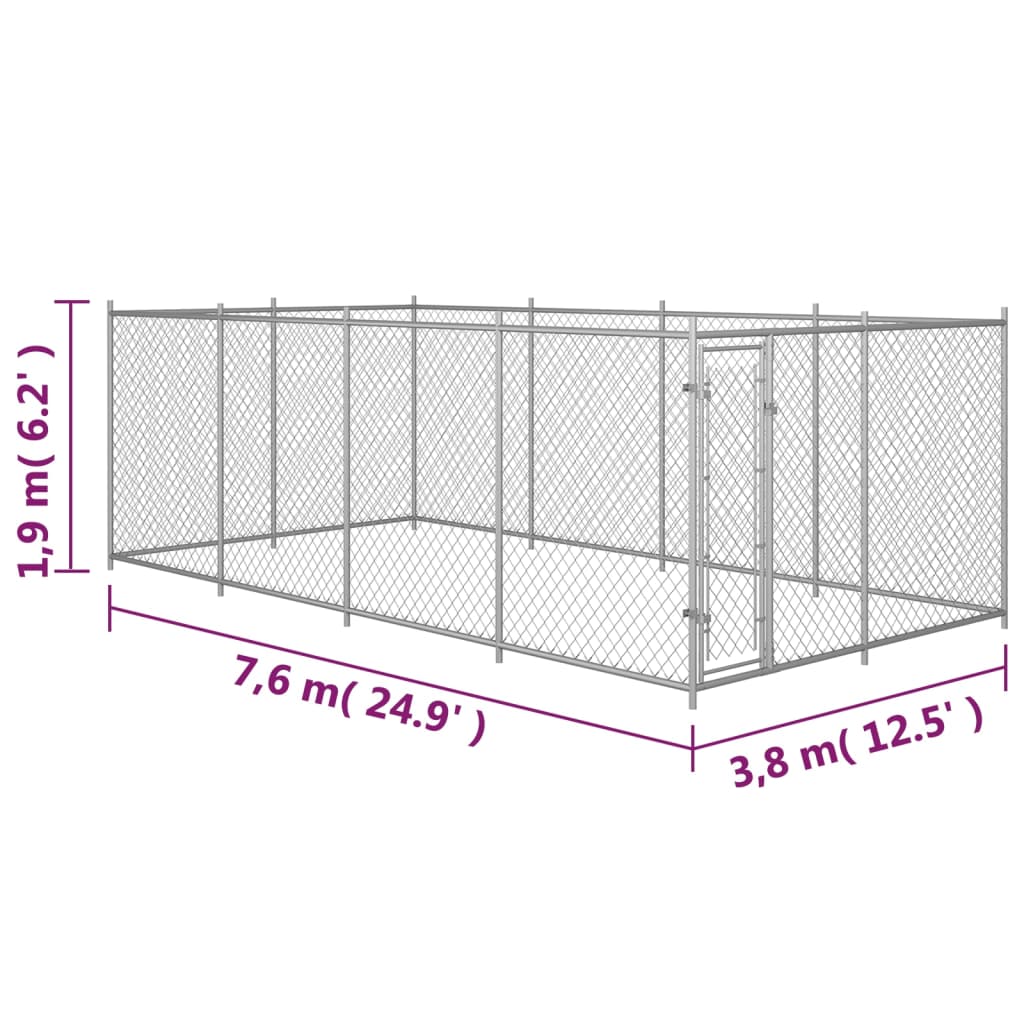 Hondenkennel voor buiten 7,6x3,8x1,9 m is nu te koop bij PeponiXL, paradijselijk wonen!