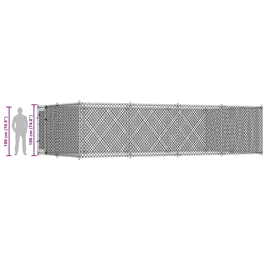 Hondenkennel voor buiten 7,6x3,8x1,9 m is nu te koop bij PeponiXL, paradijselijk wonen!