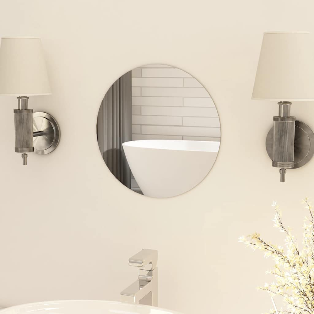 Spiegel rond frameloos 30 cm glas is nu te koop bij PeponiXL, paradijselijk wonen!