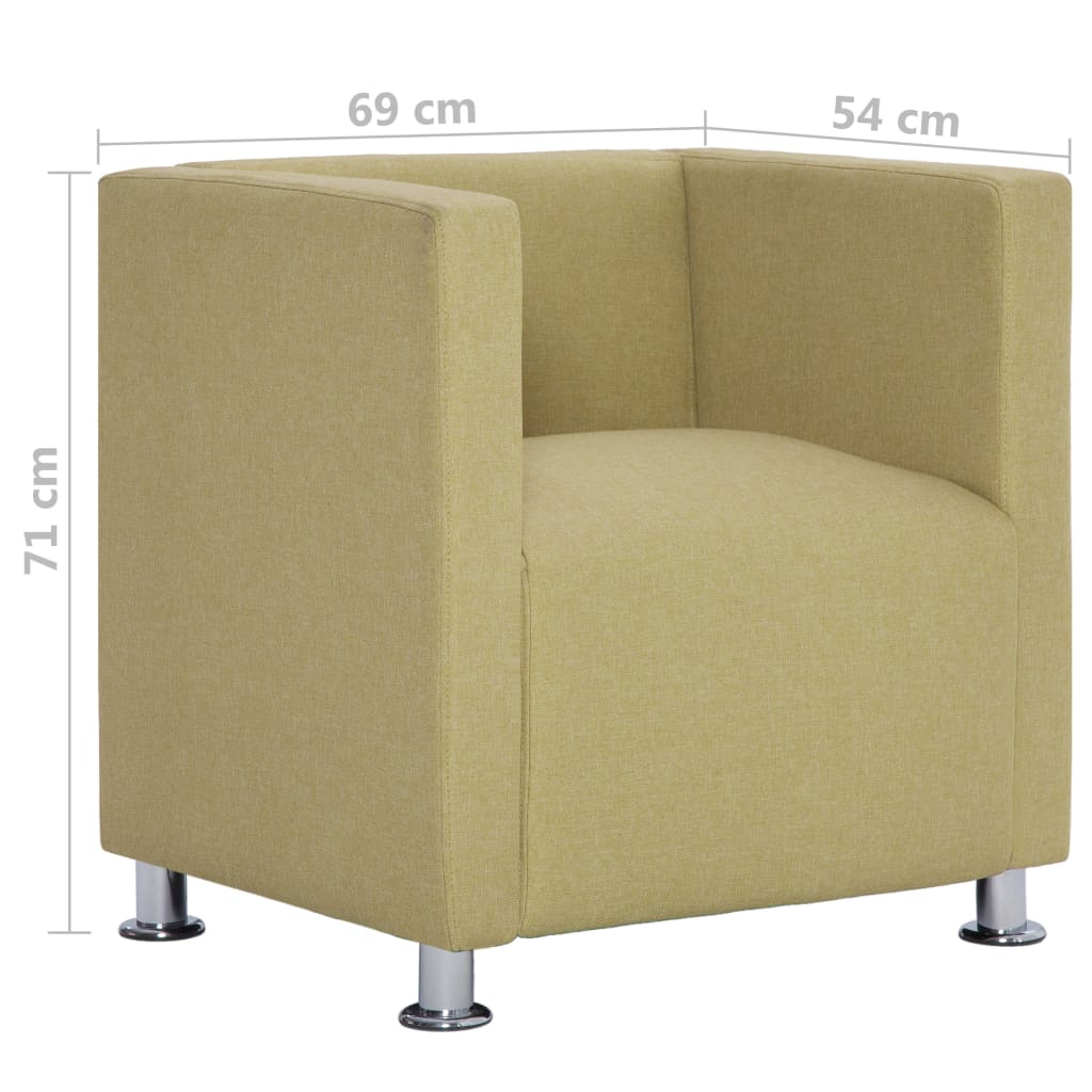 Fauteuil kubus stof groen is nu te koop bij PeponiXL, paradijselijk wonen!