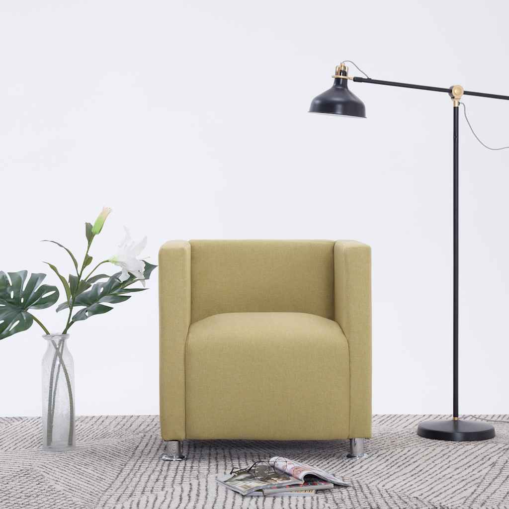 Fauteuil kubus stof groen is nu te koop bij PeponiXL, paradijselijk wonen!