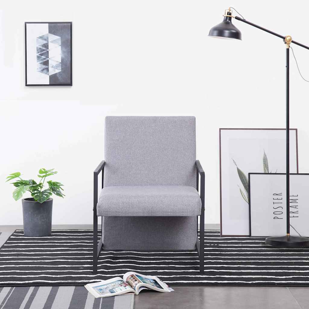 Fauteuil stof lichtgrijs is nu te koop bij PeponiXL, paradijselijk wonen!