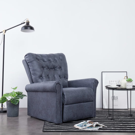 Fauteuil verstelbaar kunstsuède grijs is nu te koop bij PeponiXL, paradijselijk wonen!