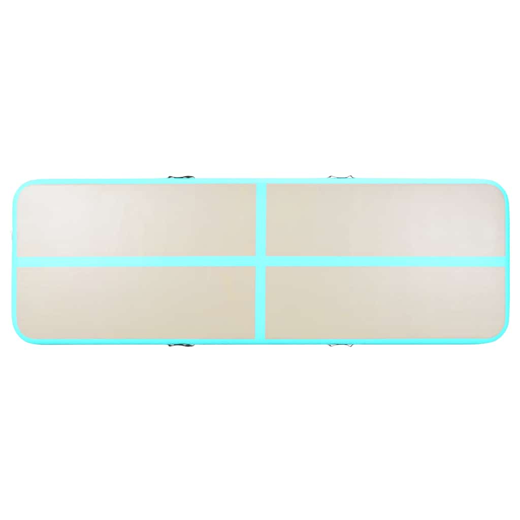 Gymnastiekmat met pomp opblaasbaar 500x100x10 cm PVC groen is nu te koop bij PeponiXL, paradijselijk wonen!