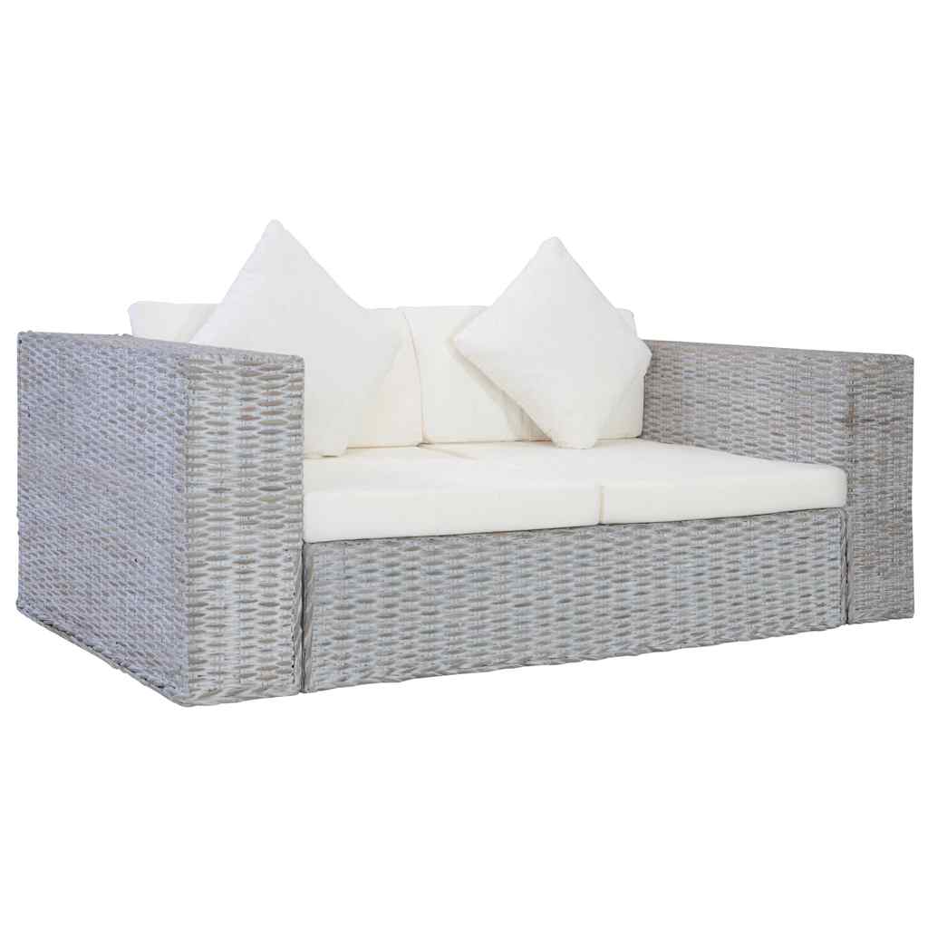 Tweezitsbank met kussens natuurlijk rattan is nu te koop bij PeponiXL, paradijselijk wonen!