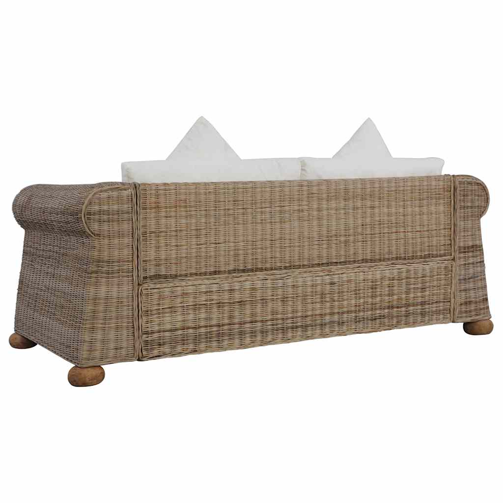 Tweezitsbank met kussens natuurlijk rattan is nu te koop bij PeponiXL, paradijselijk wonen!