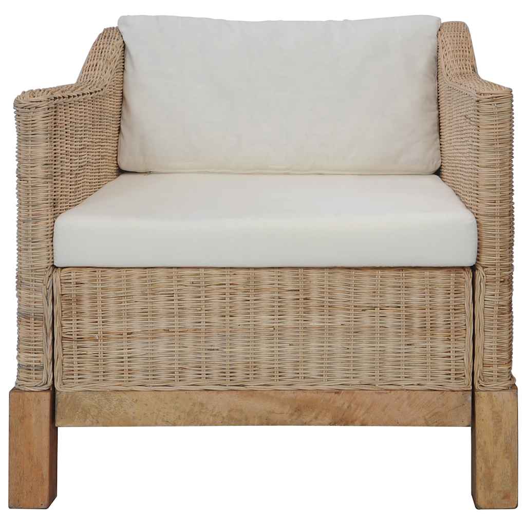 Fauteuil met kussens natuurlijk rattan is nu te koop bij PeponiXL, paradijselijk wonen!