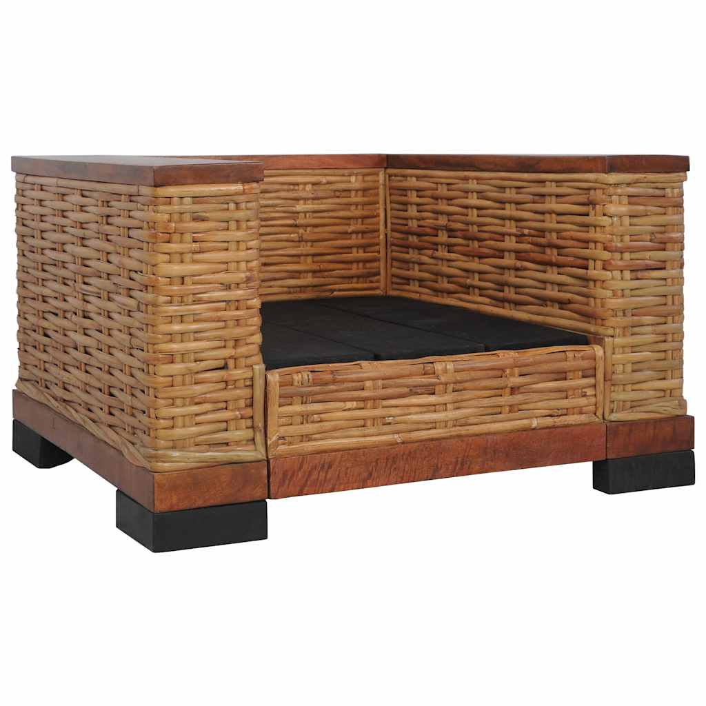 Fauteuil met kussens natuurlijk rattan bruin is nu te koop bij PeponiXL, paradijselijk wonen!