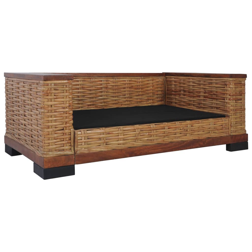 Tweezitsbank met kussens natuurlijk rattan bruin is nu te koop bij PeponiXL, paradijselijk wonen!