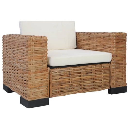 Fauteuil met kussens natuurlijk rattan is nu te koop bij PeponiXL, paradijselijk wonen!