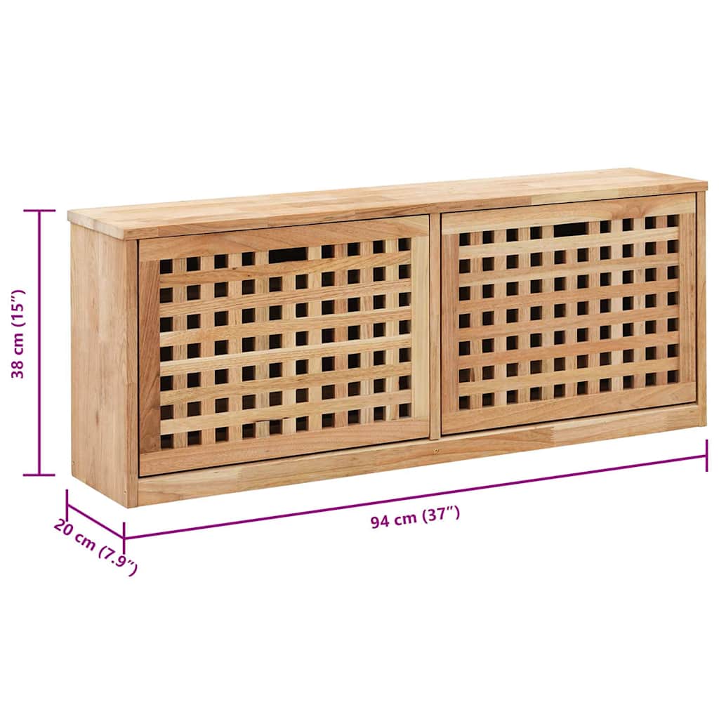 Schoenenopbergbank 94x20x38 cm massief walnotenhout is nu te koop bij PeponiXL, paradijselijk wonen!