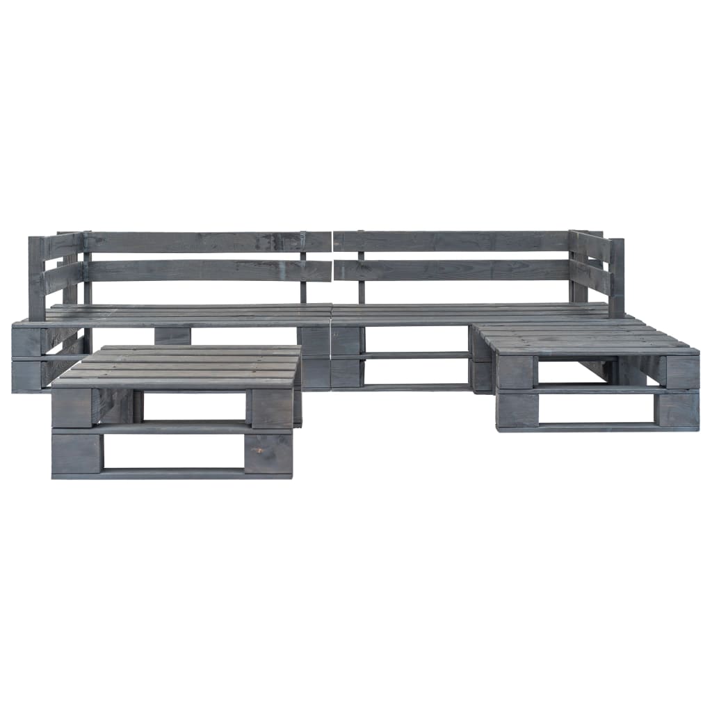 4-delige Loungeset pallet hout grijs is nu te koop bij PeponiXL, paradijselijk wonen!