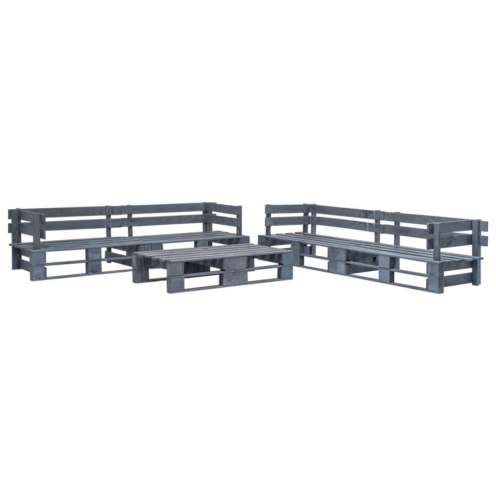 6-delige Loungeset pallet hout grijs is nu te koop bij PeponiXL, paradijselijk wonen!