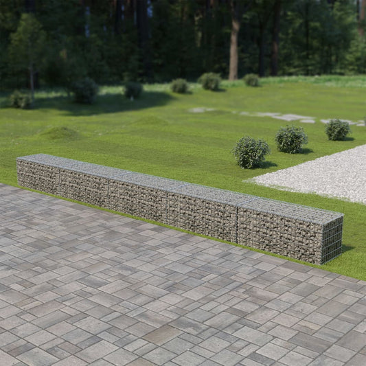 Schanskorfmuur met deksels 600x50x50 cm gegalvaniseerd staal is nu te koop bij PeponiXL, paradijselijk wonen!