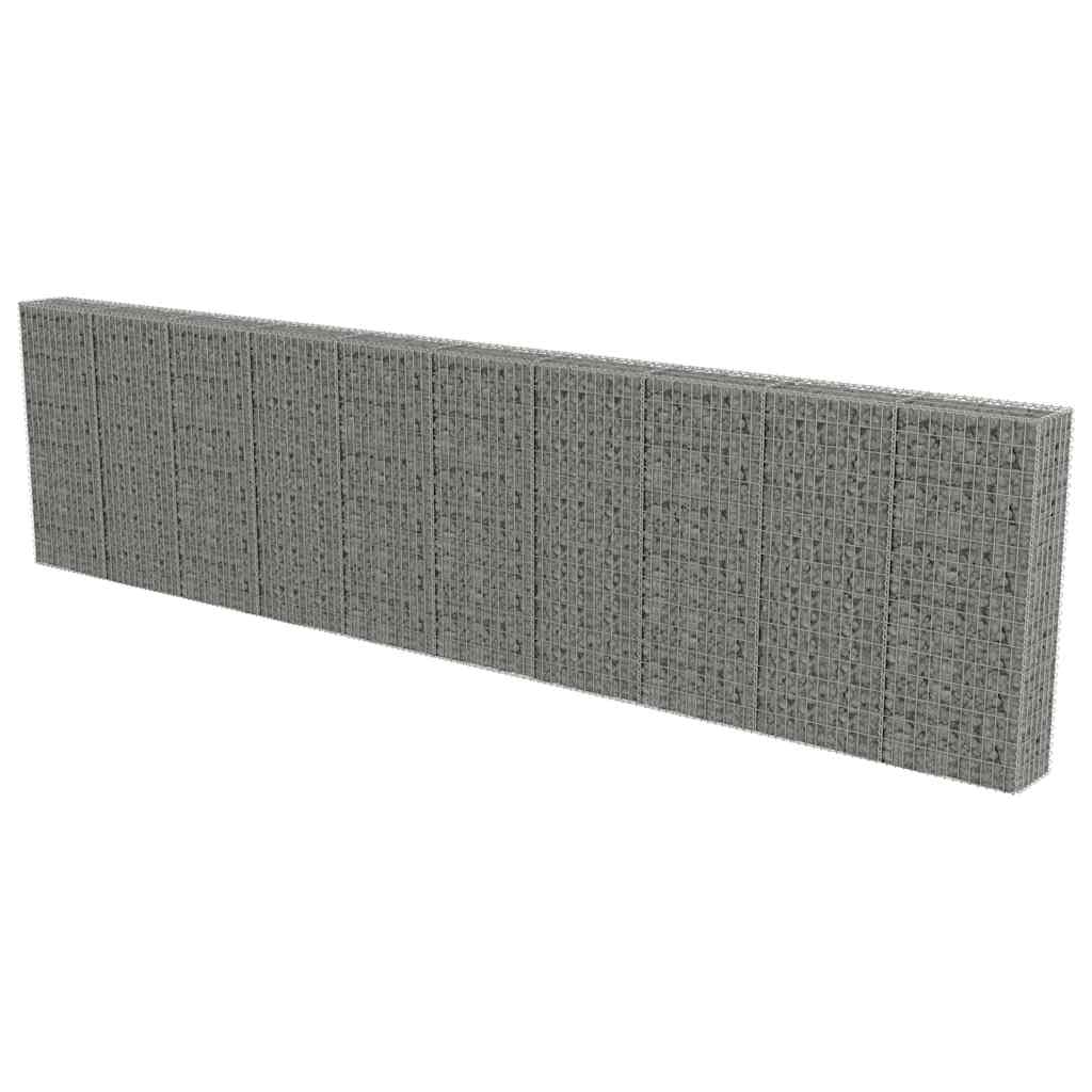 Schanskorfmuur met deksels 600x30x150 cm gegalvaniseerd staal is nu te koop bij PeponiXL, paradijselijk wonen!