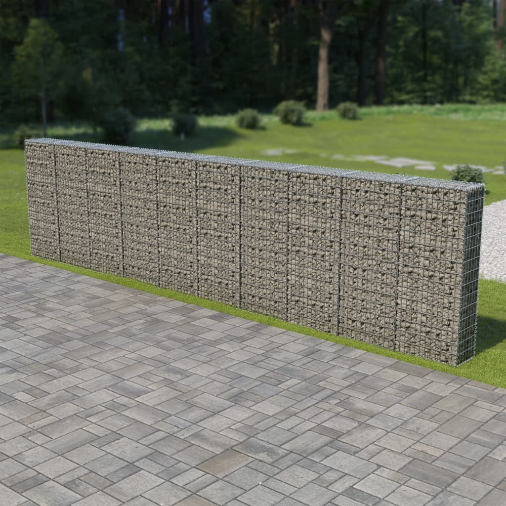 Schanskorfmuur met deksels 600x30x150 cm gegalvaniseerd staal is nu te koop bij PeponiXL, paradijselijk wonen!