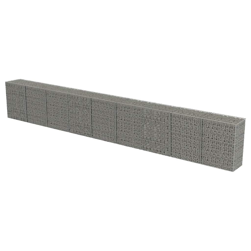 Schanskorfmuur met deksels 900x50x100 cm gegalvaniseerd staal is nu te koop bij PeponiXL, paradijselijk wonen!