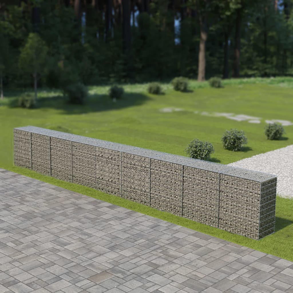 Schanskorfmuur met deksels 900x50x100 cm gegalvaniseerd staal is nu te koop bij PeponiXL, paradijselijk wonen!