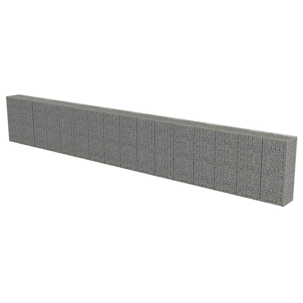 Schanskorfmuur met deksels 900x50x150 cm gegalvaniseerd staal is nu te koop bij PeponiXL, paradijselijk wonen!