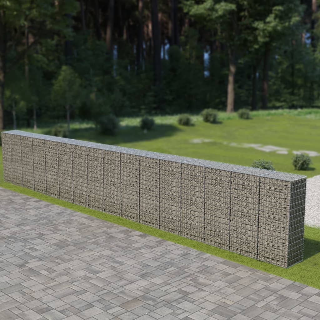 Schanskorfmuur met deksels 900x50x150 cm gegalvaniseerd staal is nu te koop bij PeponiXL, paradijselijk wonen!