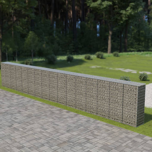Schanskorfmuur met deksels 900x50x150 cm gegalvaniseerd staal is nu te koop bij PeponiXL, paradijselijk wonen!