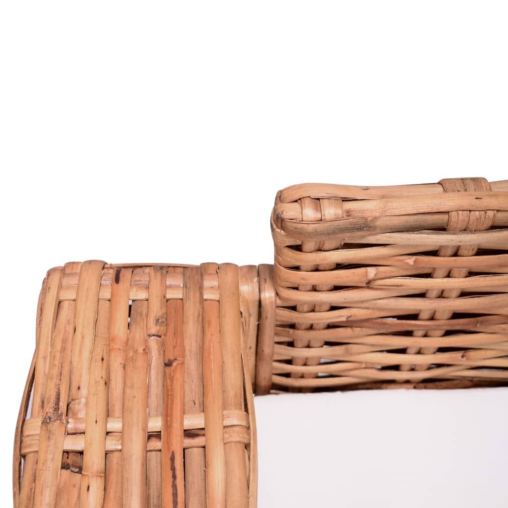 2-delig Tuinbankstel met kussens natuurlijk rattan is nu te koop bij PeponiXL, paradijselijk wonen!