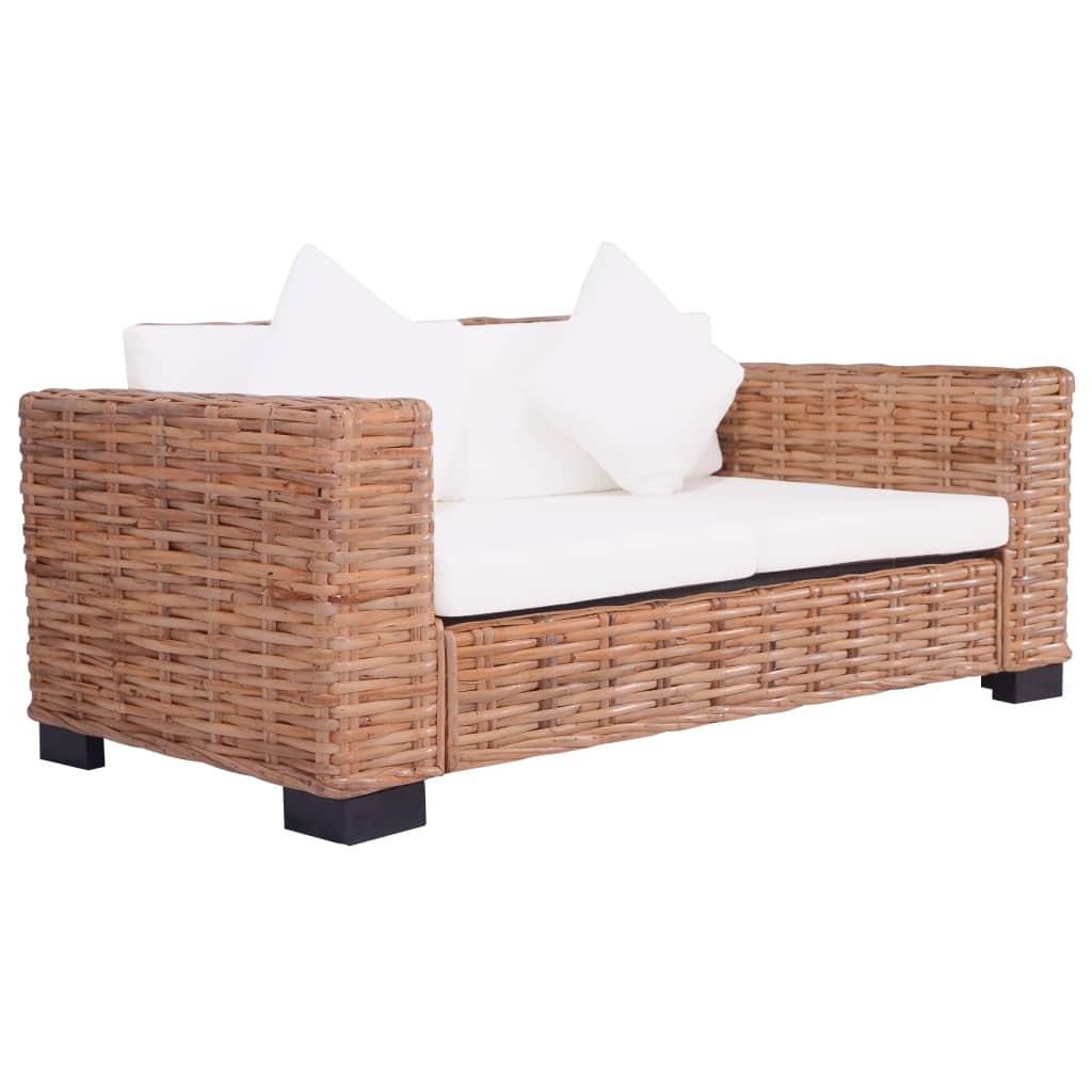 Tuinbank 2-zits natuurlijk rattan is nu te koop bij PeponiXL, paradijselijk wonen!