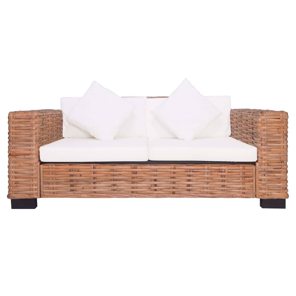Tuinbank 2-zits natuurlijk rattan is nu te koop bij PeponiXL, paradijselijk wonen!