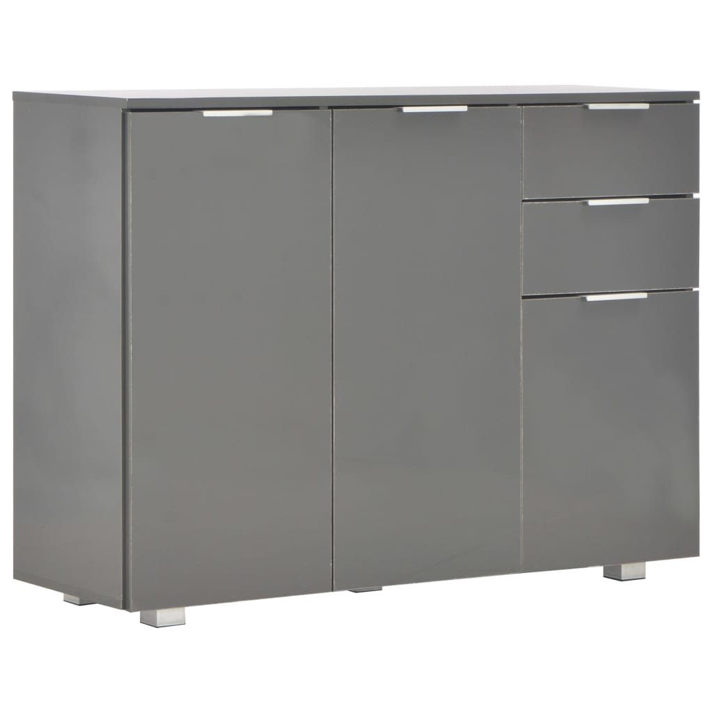 Dressoir 107x35x80,5 cm hoogglans grijs is nu te koop bij PeponiXL, paradijselijk wonen!