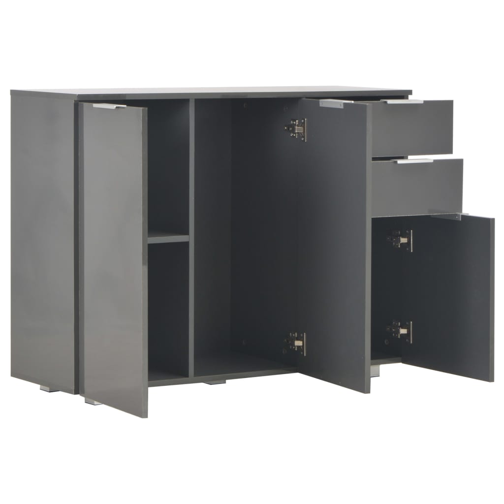Dressoir 107x35x80,5 cm hoogglans grijs is nu te koop bij PeponiXL, paradijselijk wonen!