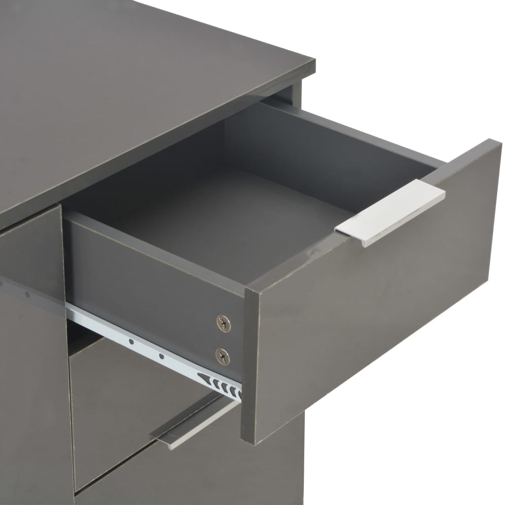 Dressoir 107x35x80,5 cm hoogglans grijs is nu te koop bij PeponiXL, paradijselijk wonen!