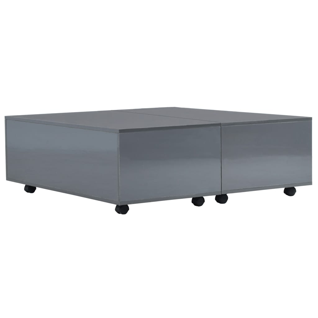 Salontafel 100x100x35 cm hoogglans grijs is nu te koop bij PeponiXL, paradijselijk wonen!