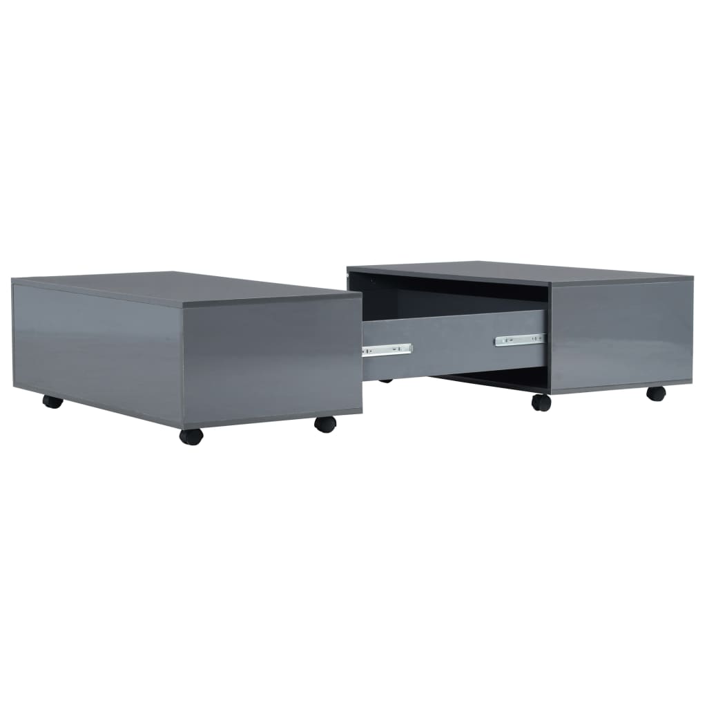Salontafel 100x100x35 cm hoogglans grijs is nu te koop bij PeponiXL, paradijselijk wonen!