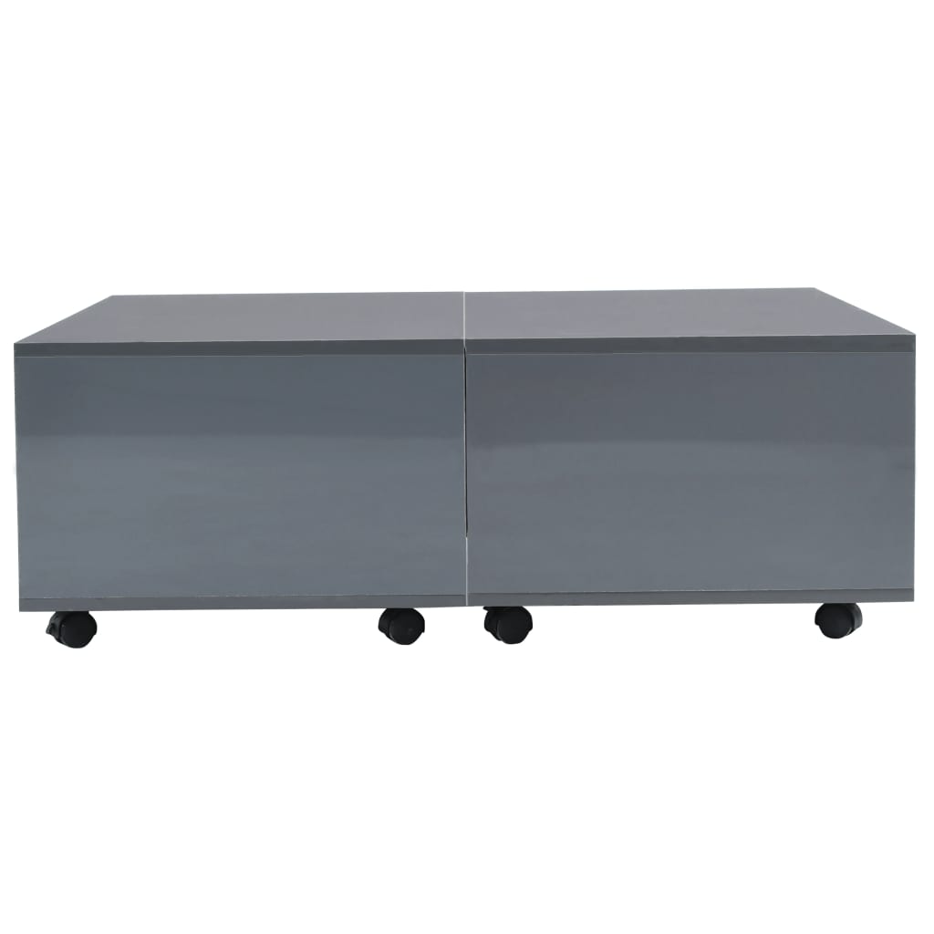 Salontafel 100x100x35 cm hoogglans grijs is nu te koop bij PeponiXL, paradijselijk wonen!