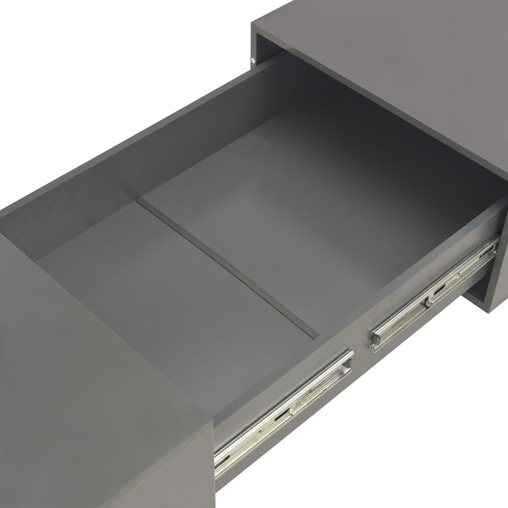Salontafel 120x60x35 cm hoogglans grijs is nu te koop bij PeponiXL, paradijselijk wonen!