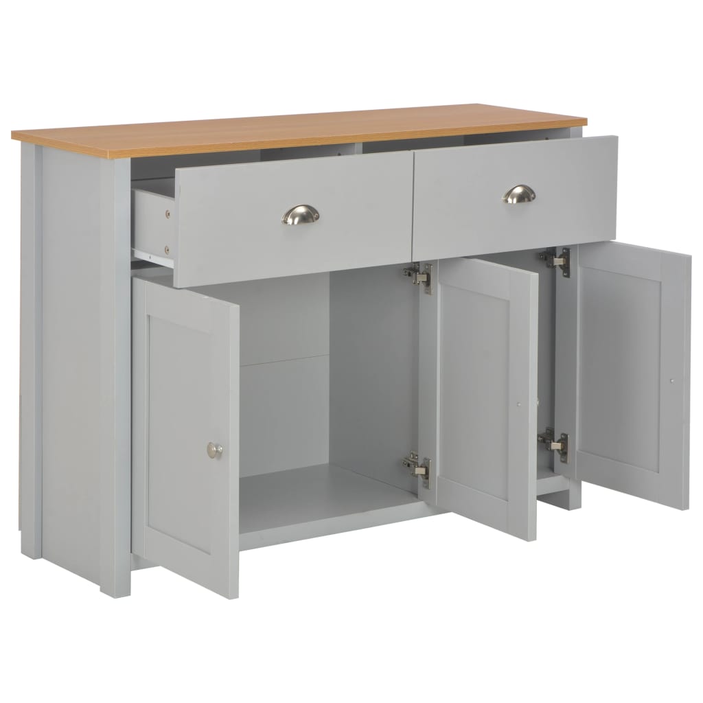 Dressoir 112x35x81 cm grijs is nu te koop bij PeponiXL, paradijselijk wonen!